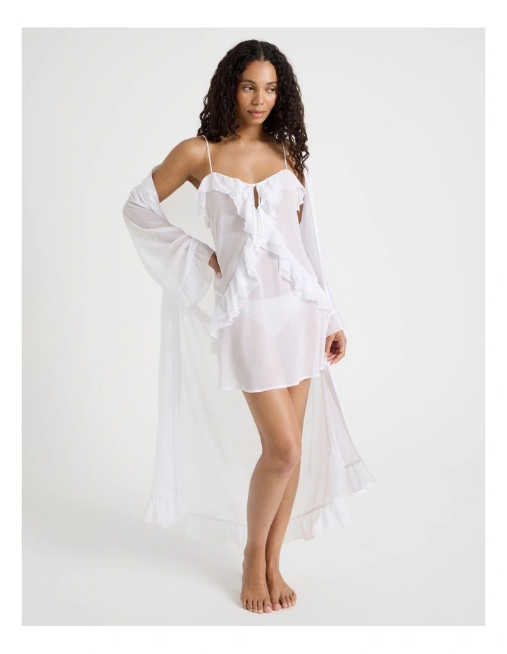 The Vow Chiffon Sheer Frill Chemise in Ivory image 4