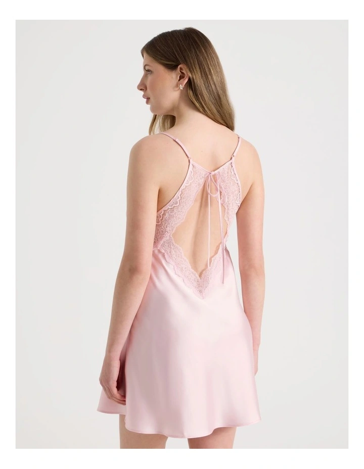 Luxe Satin Lace Bodice Chemise in Soft Pink image 6