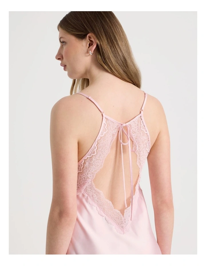 Luxe Satin Lace Bodice Chemise in Soft Pink image 7