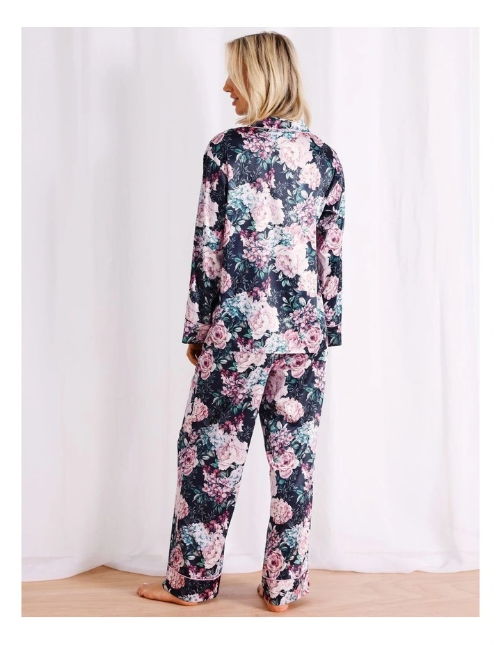 Luxe Satin Long Sleeve Pyjama Set in Floral image 4
