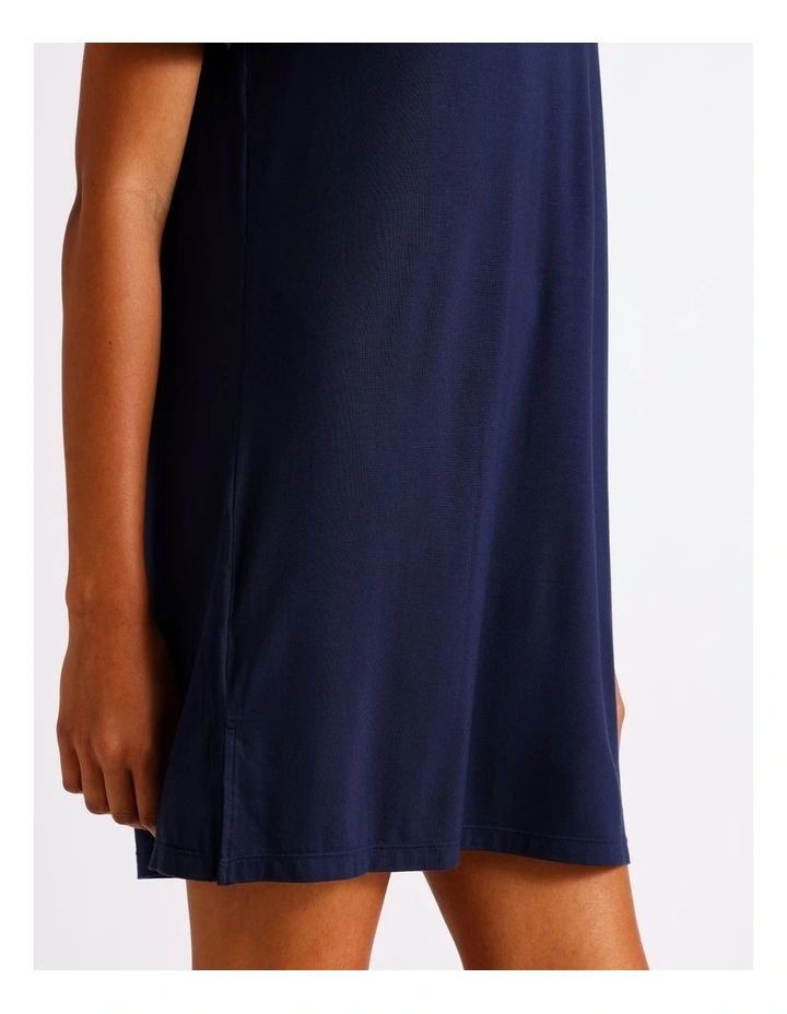 Pure Comfort Short Sleeve Nightie in Navy image 5