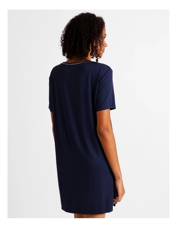 Pure Comfort Short Sleeve Nightie in Navy image 6
