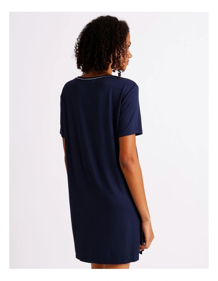 Pure Comfort Short Sleeve Nightie in Navy image 6