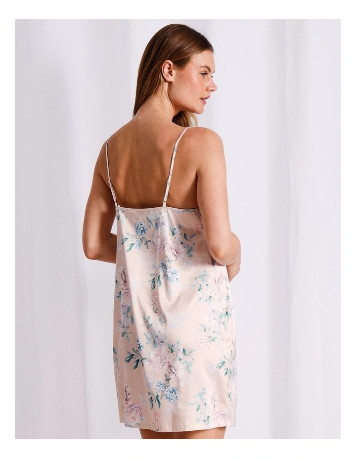 Luxe Satin Chemise in Floral Paisley White Print image 6