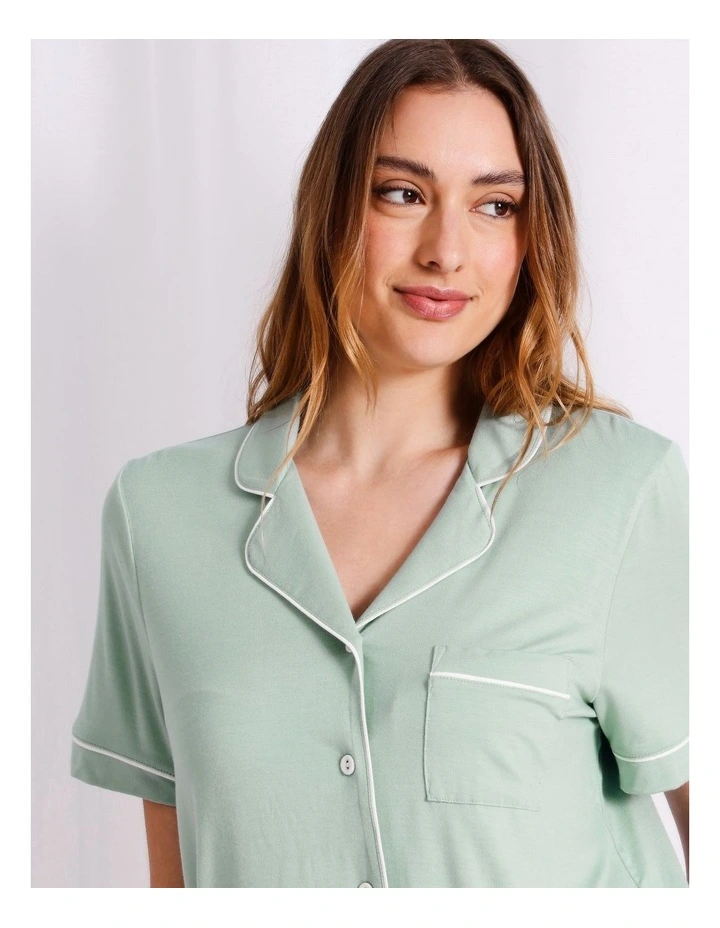 Pure Comfort Short Sleeve Short PJ Set in Sage image 4