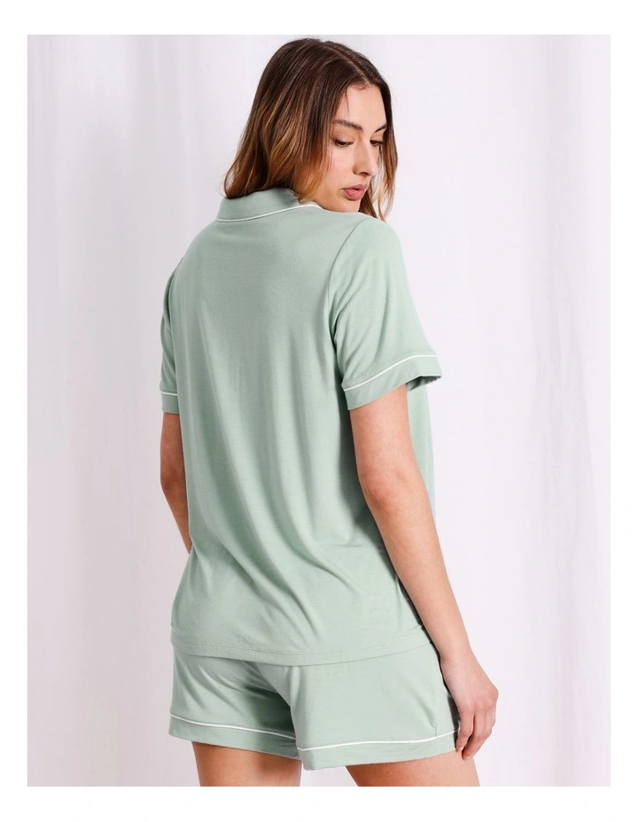 Pure Comfort Short Sleeve Short PJ Set in Sage image 6
