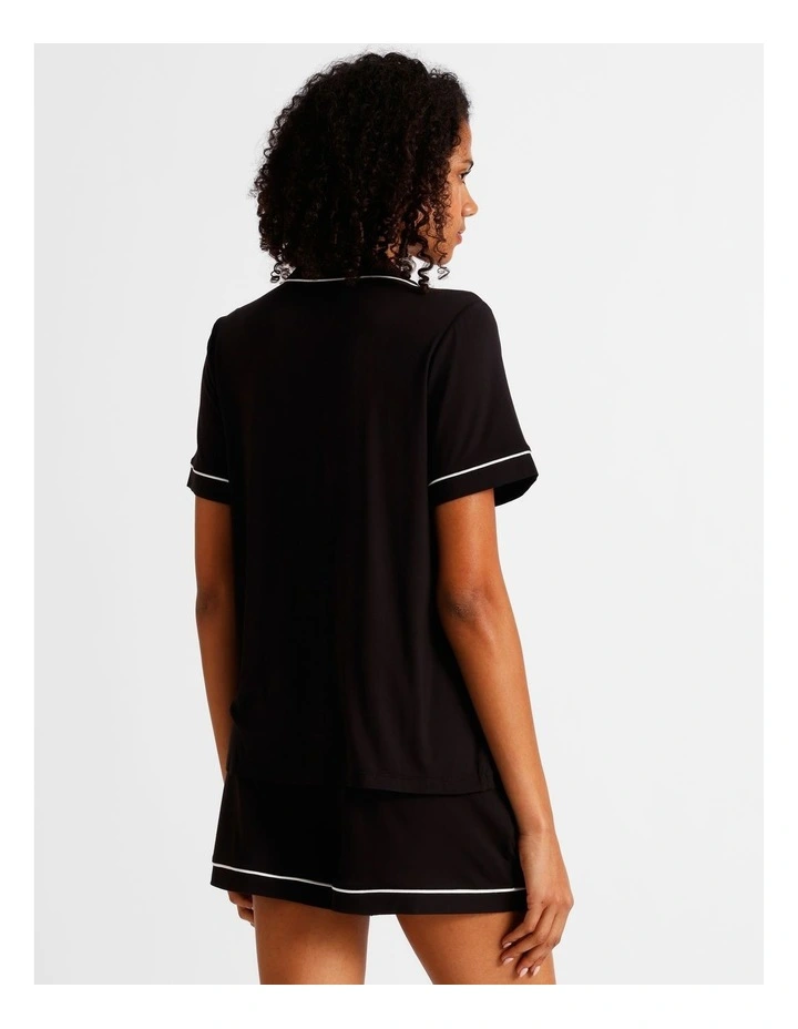 Pure Comfort Short Sleeve Short PJ Set in Black image 6