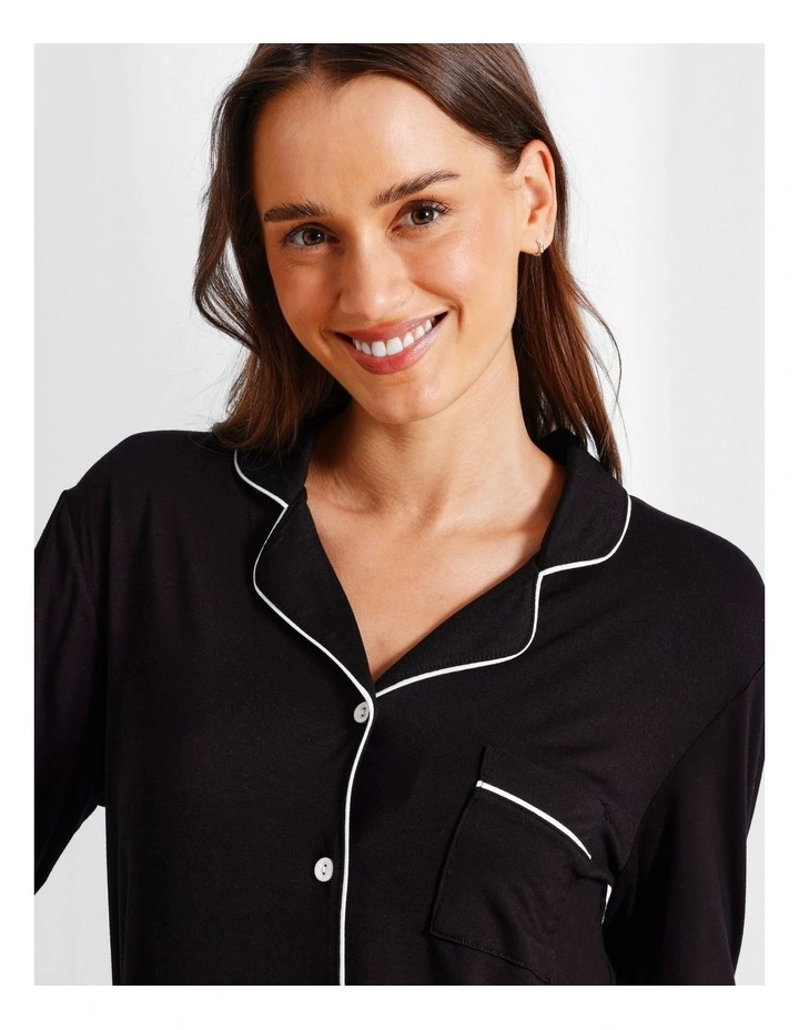 Pure Comfort Long PJ Set in Black image 2