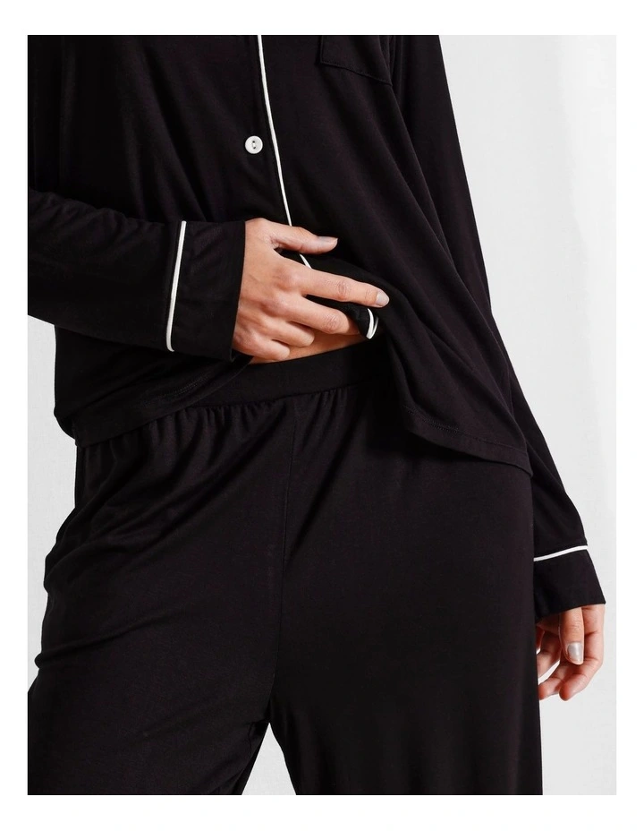 Pure Comfort Long PJ Set in Black image 4