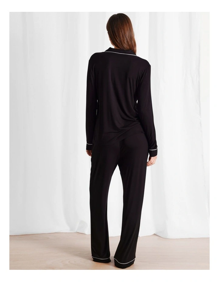 Pure Comfort Long PJ Set in Black image 5
