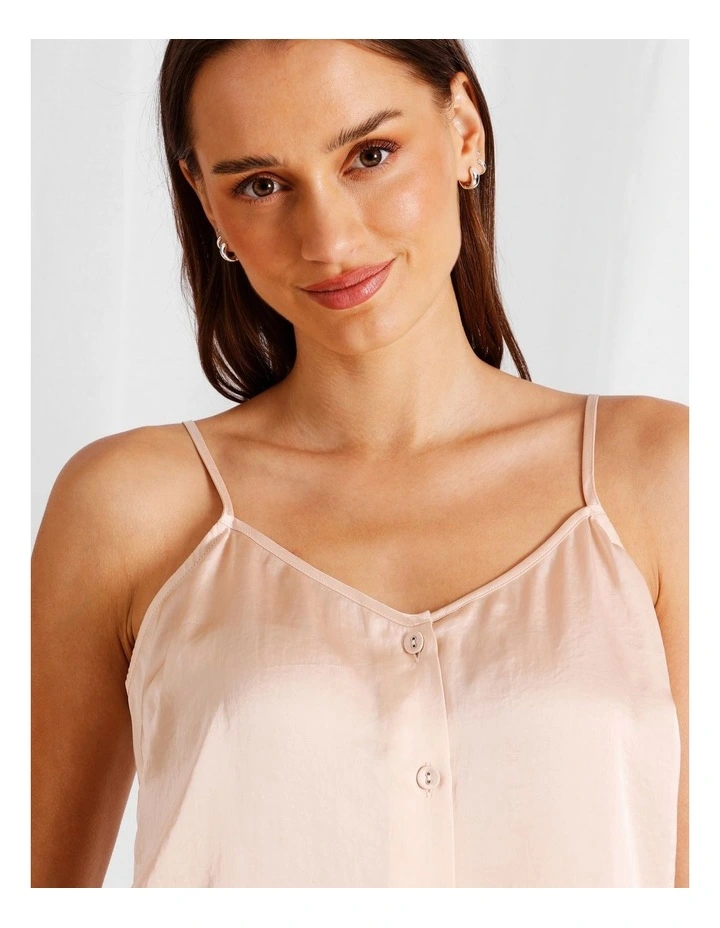 Signature Satin Cami Boxer Set in Ecru image 3