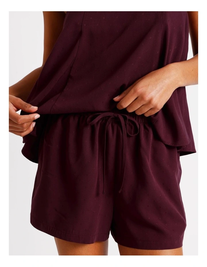 Serene Dobby Relaxed Cami Boxer Set in Plum image 4