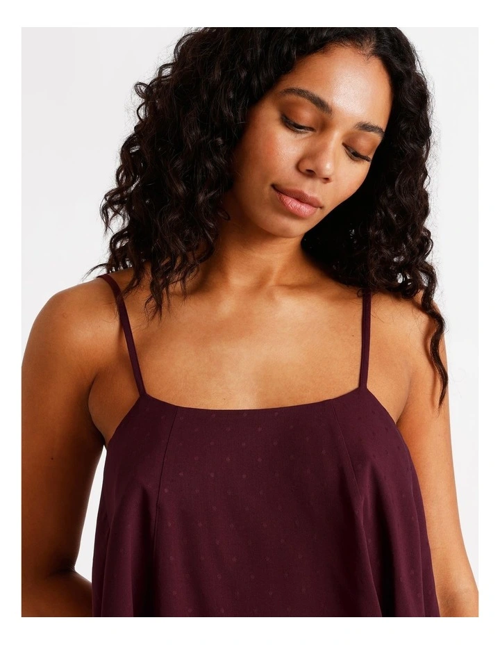Serene Dobby Relaxed Cami Boxer Set in Plum image 5