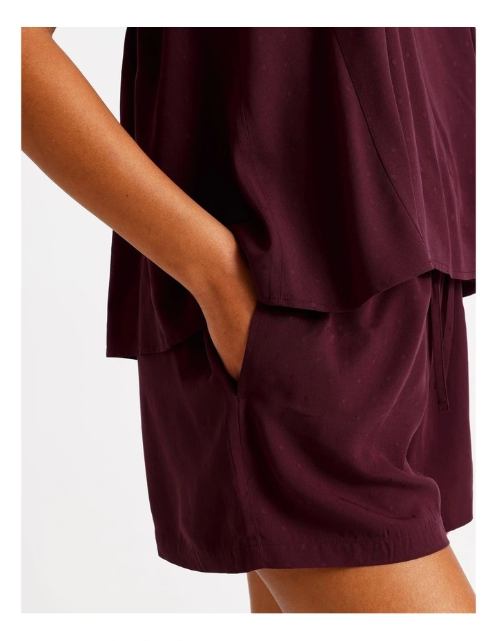 Serene Dobby Relaxed Cami Boxer Set in Plum image 7