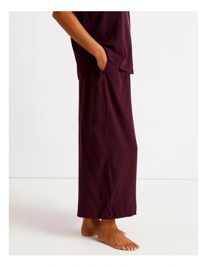 Serene Dobby Short Sleeve Wide Leg Pyjama Set in Plum image 2