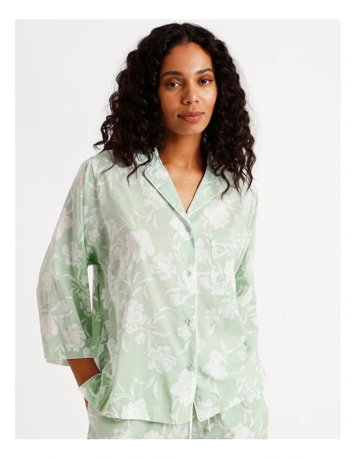 Serene Relaxed 3/4 PJ Set in Gardenial Floral image 2