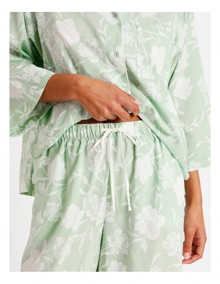 Serene Relaxed 3/4 PJ Set in Gardenial Floral image 4