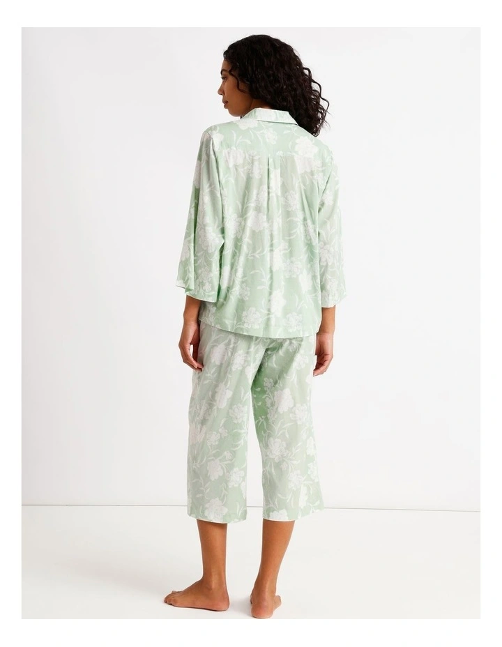 Serene Relaxed 3/4 PJ Set in Gardenial Floral image 5