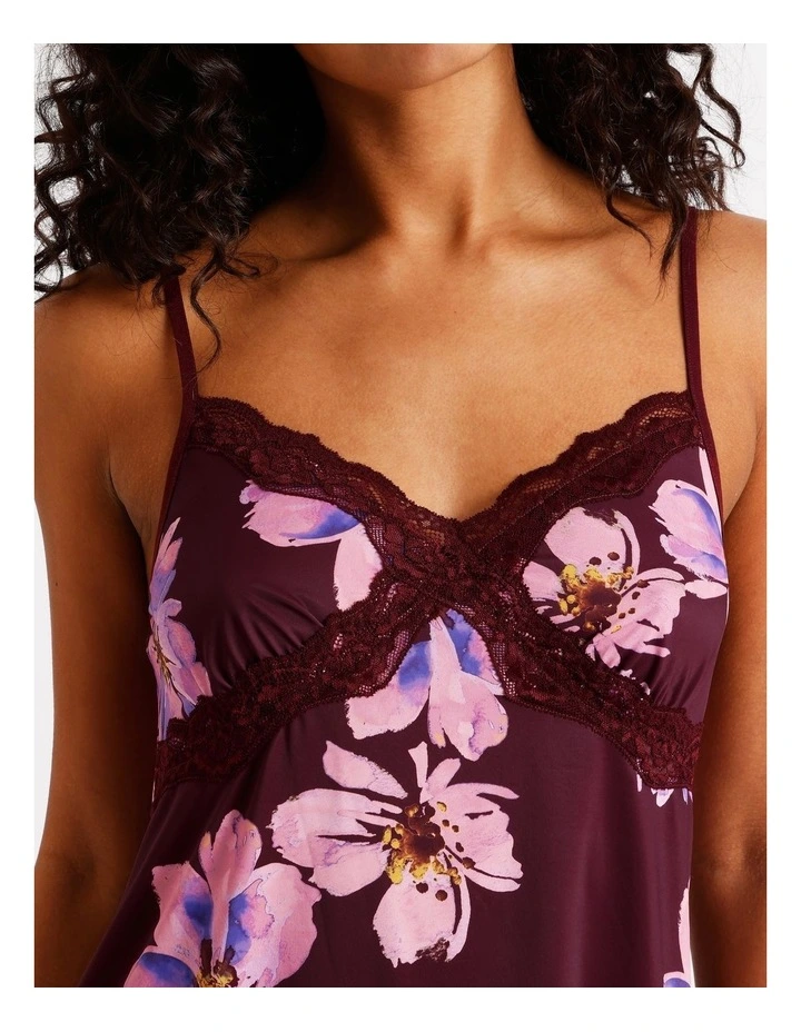 Aurora Cami 7/8 Pant PJ Set in Plum Floral Print image 4
