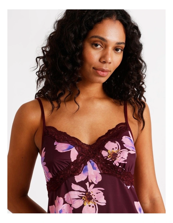 Aurora Cami 7/8 Pant PJ Set in Plum Floral Print image 5