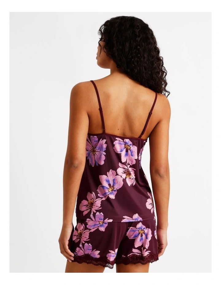 Aurora Cami 7/8 Pant PJ Set in Plum Floral Print image 6