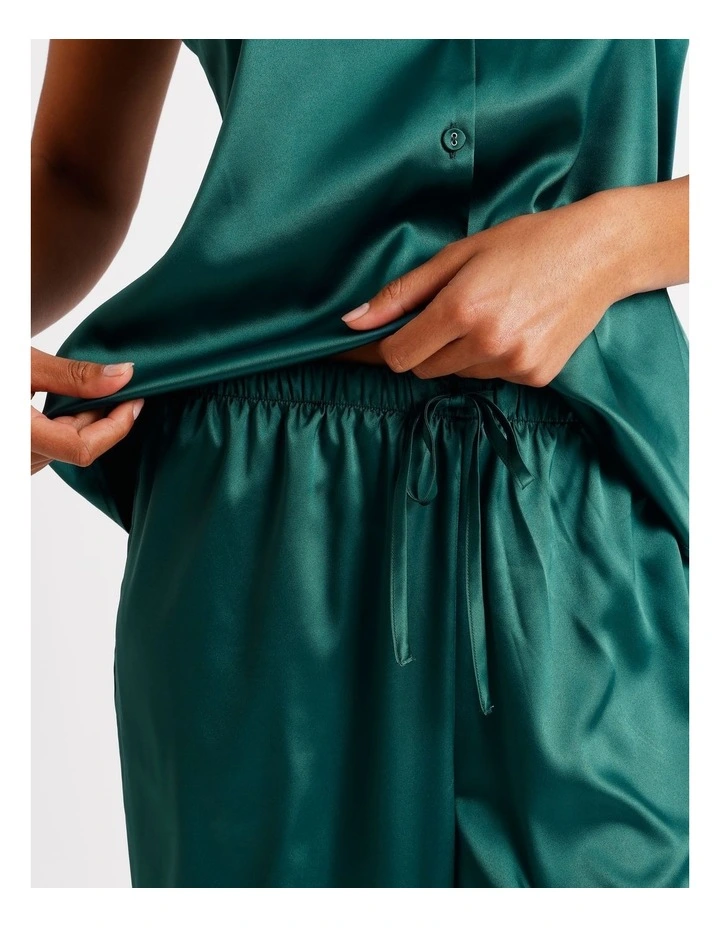 Luxe Satin Cami Pant PJ Set in Teal image 5