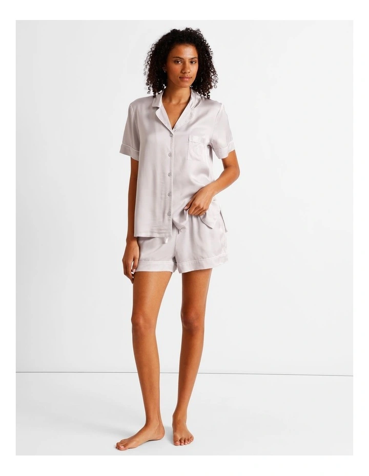 Premium Viscose Short Sleeve PJ Set in Oyster image 1