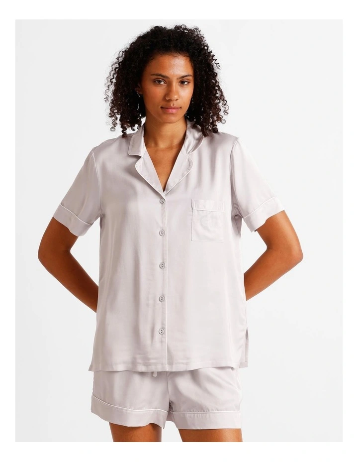 Premium Viscose Short Sleeve PJ Set in Oyster image 2