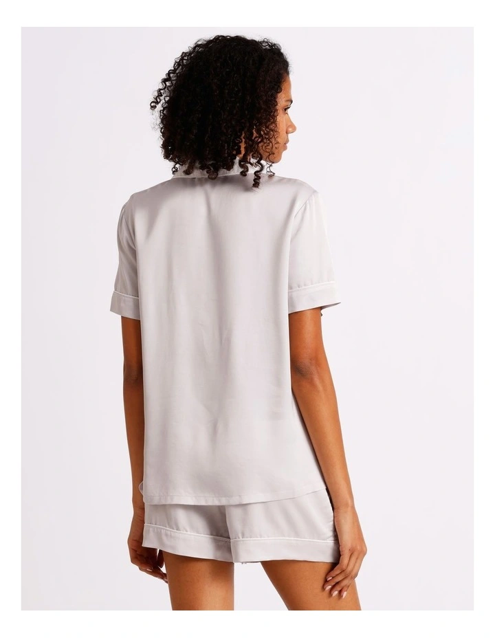 Premium Viscose Short Sleeve PJ Set in Oyster image 6