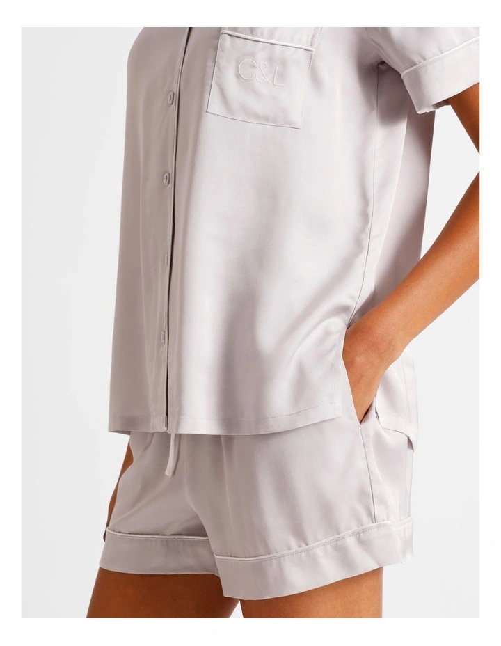 Premium Viscose Short Sleeve PJ Set in Oyster image 7