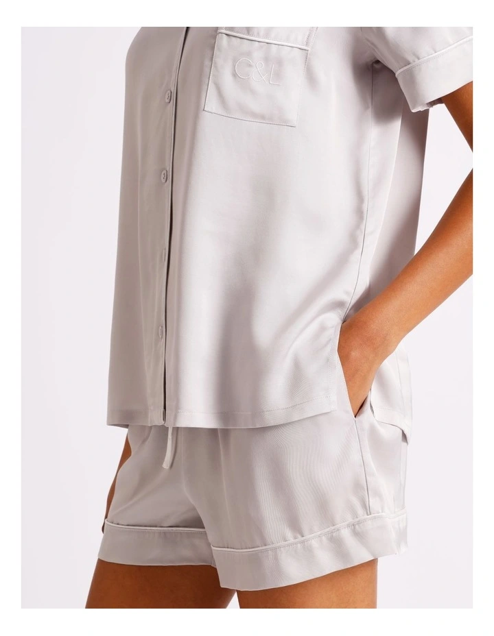 Premium Viscose Short Sleeve PJ Set in Oyster image 7