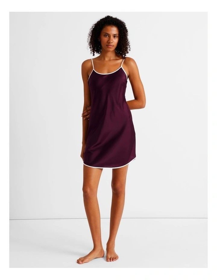 Luxe Satin Binding Chemise in Plum image 1