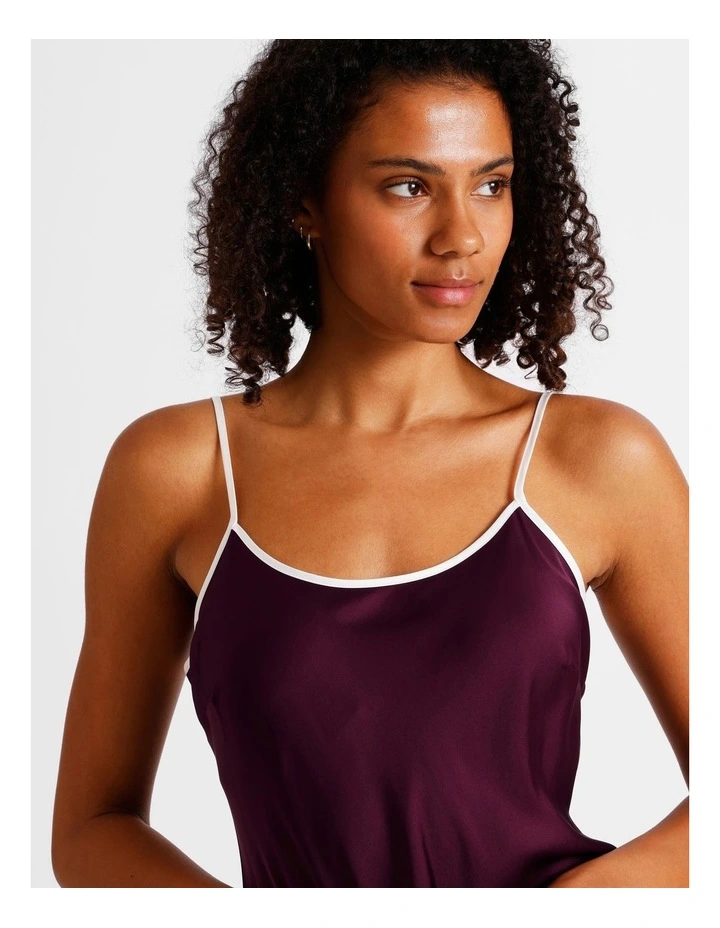 Luxe Satin Binding Chemise in Plum image 3