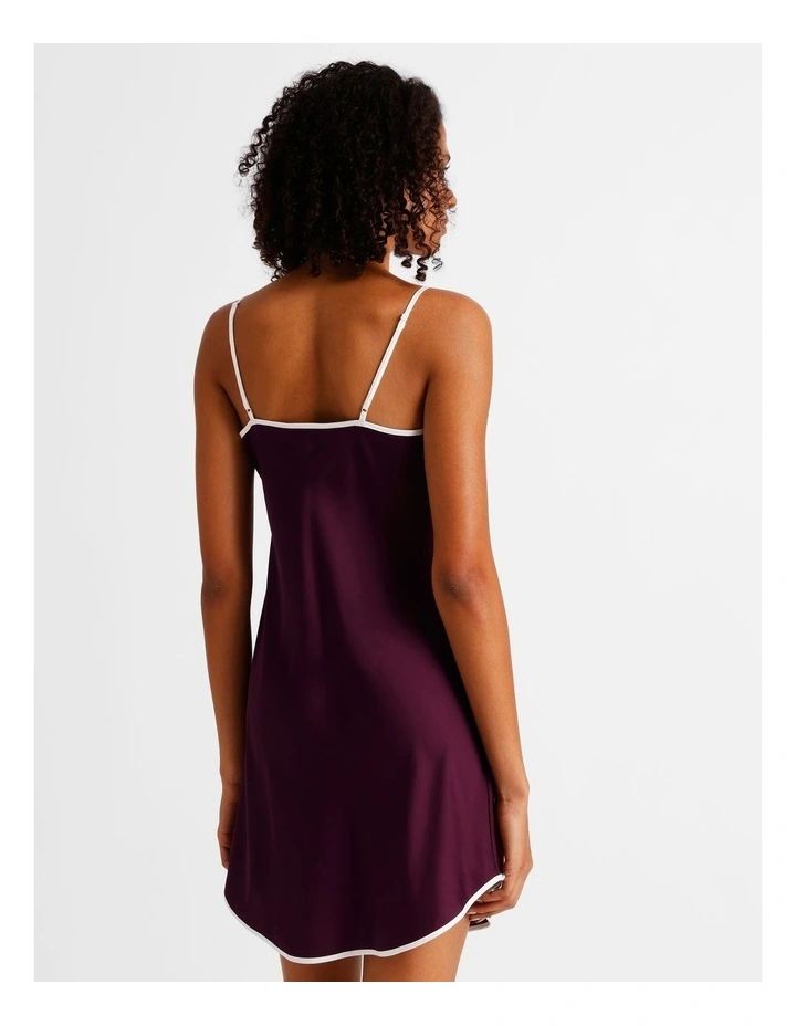 Luxe Satin Binding Chemise in Plum image 4