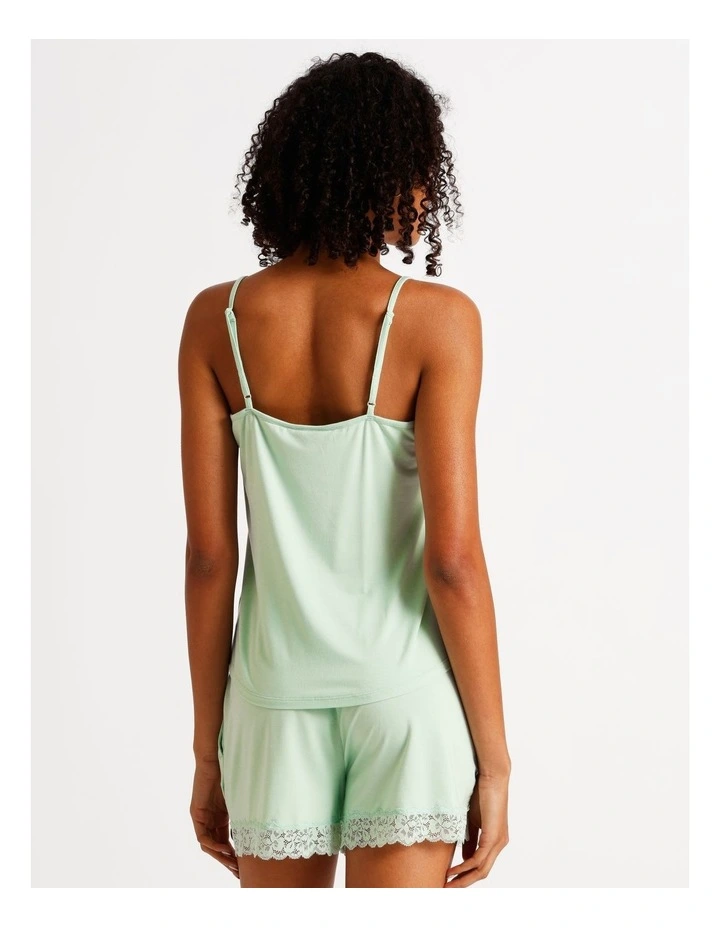 Pure Comfort Lace Trim Cami Boxer Set in Pistachio image 5
