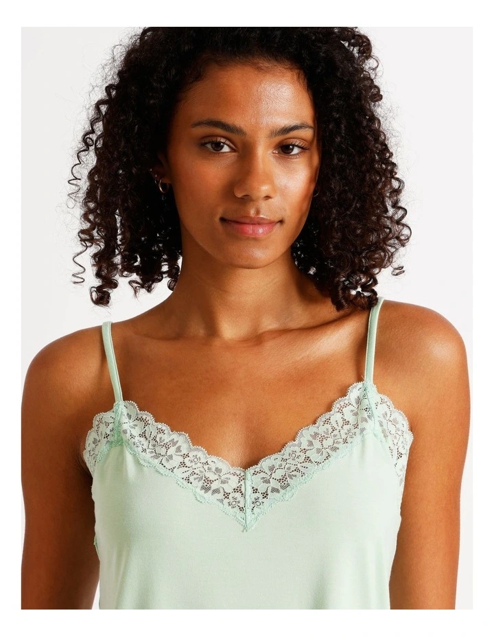 Pure Comfort Lace Trim Cami Boxer Set in Pistachio image 6