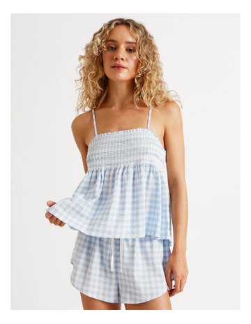 Blue Gingham Print colour