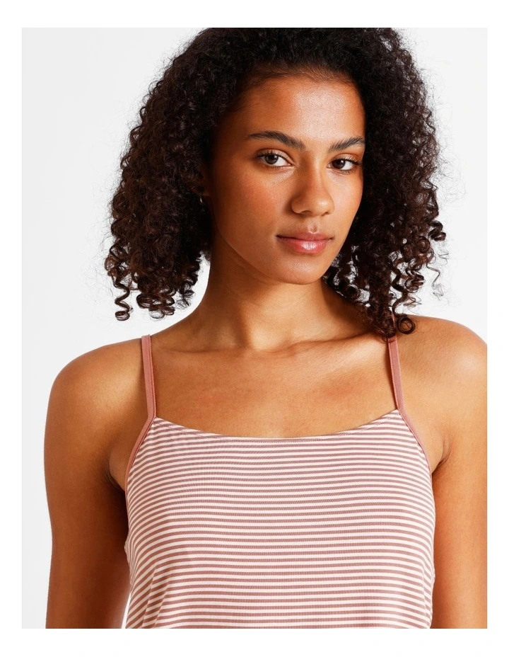 Pure Comfort Cami Boxer Set in Terracotta Y/D Stripe image 3