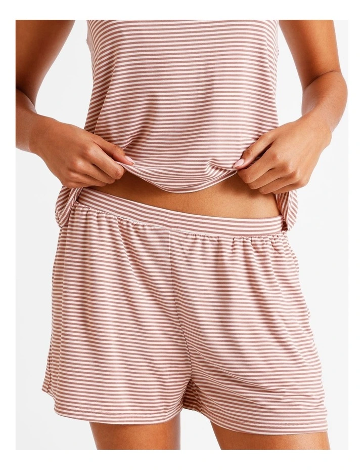 Pure Comfort Cami Boxer Set in Terracotta Y/D Stripe image 4