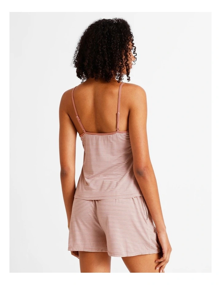 Pure Comfort Cami Boxer Set in Terracotta Y/D Stripe image 5