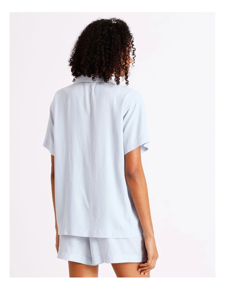 Serene Dobby Relaxed Short Sleeve PJ Set in Soft Blue image 5