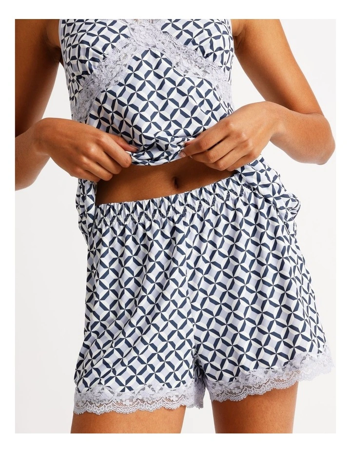 Aurora Cami Boxer PJ Set in Steel Blue Tile Print image 4