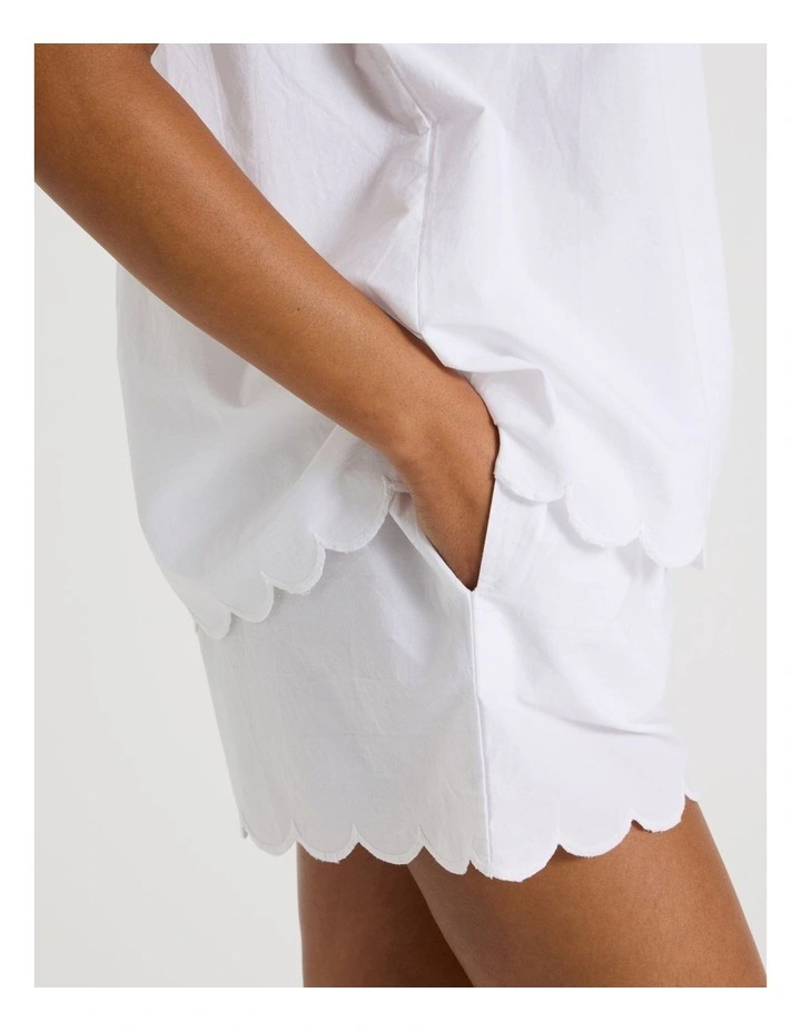 Divine Scallop Edge Cami Boxer in White image 4