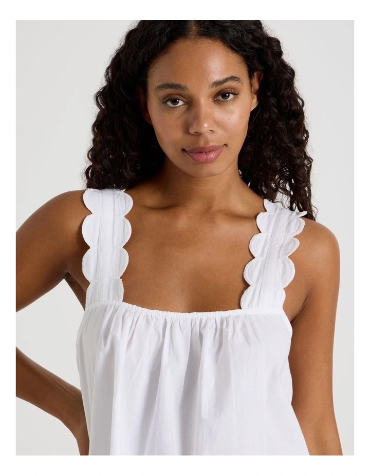 Divine Scallop Edge Cami Boxer in White image 5