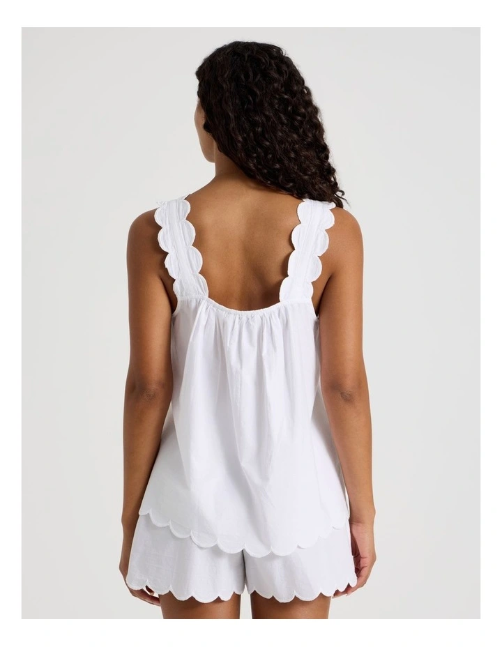 Divine Scallop Edge Cami Boxer in White image 6