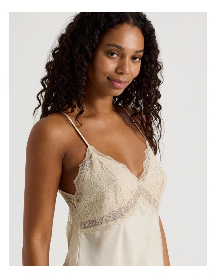 Luxe Satin Lace Bodice Chemise in Ecru image 4