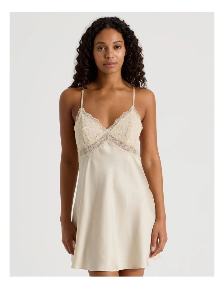 Luxe Satin Lace Bodice Chemise in Ecru image 5