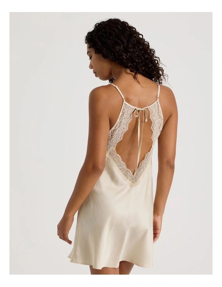 Luxe Satin Lace Bodice Chemise in Ecru image 6