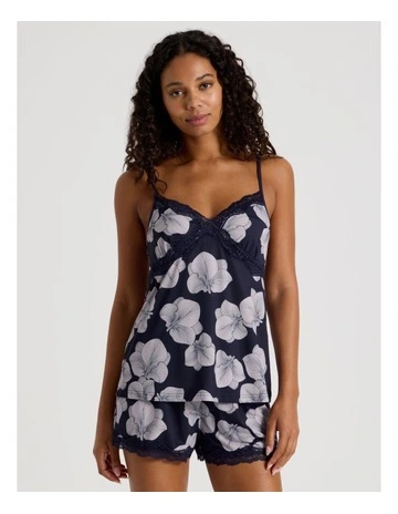 Aurora Cami Boxer PJ Set in Orchid Floral Print