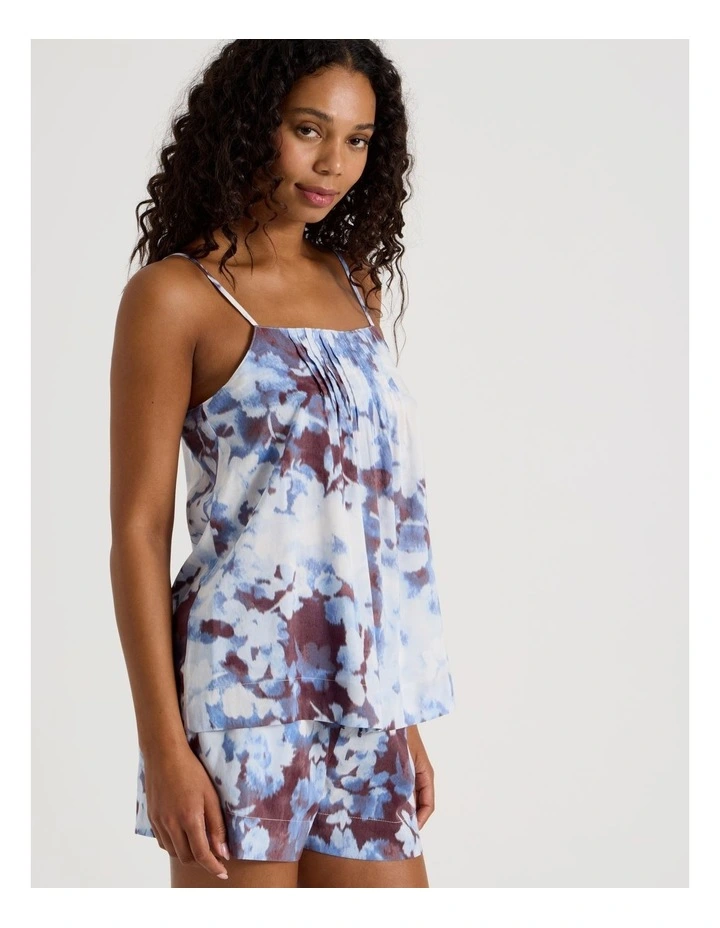 Serene Woven Pintuck Cami Boxer Set in Blur Floral Print image 1